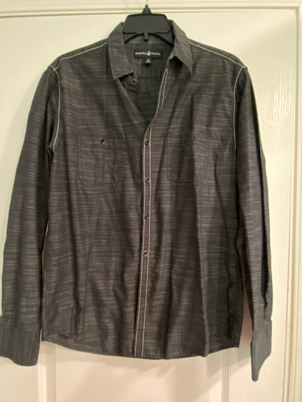 Beverly Hills Polo Club Men’s Charcoal Black Button-Front Shirt